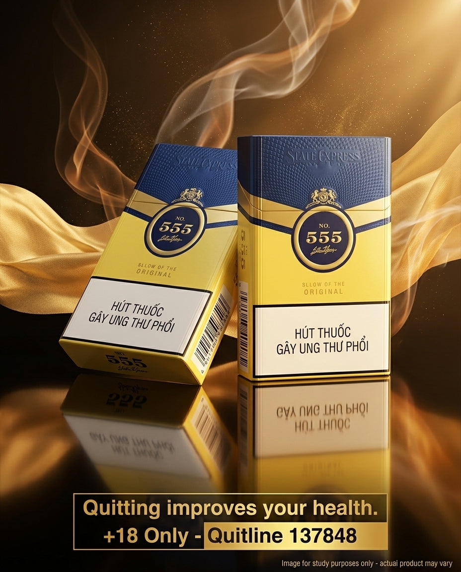 555 Yellow Slim Premium VN Cigarettes (10 Packs x 20s), Elegant Mild Tobacco Blend, Cheap Carton Price, Fast Delivery Australia-wide