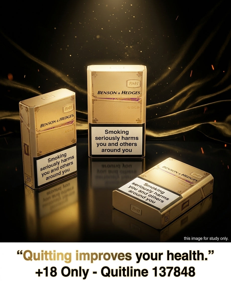 Benson & Hedges Gold Plain Cigarettes (10 packets x 20s) | Full Flavour Non-Filter Classic
