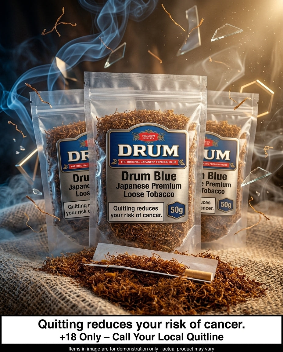 Drum Blue Japanese 500g Premium Loose Tobacco , Rich Balanced Rolling Blend, Cheap Bulk Carton Price, Nationwide Dispatch
