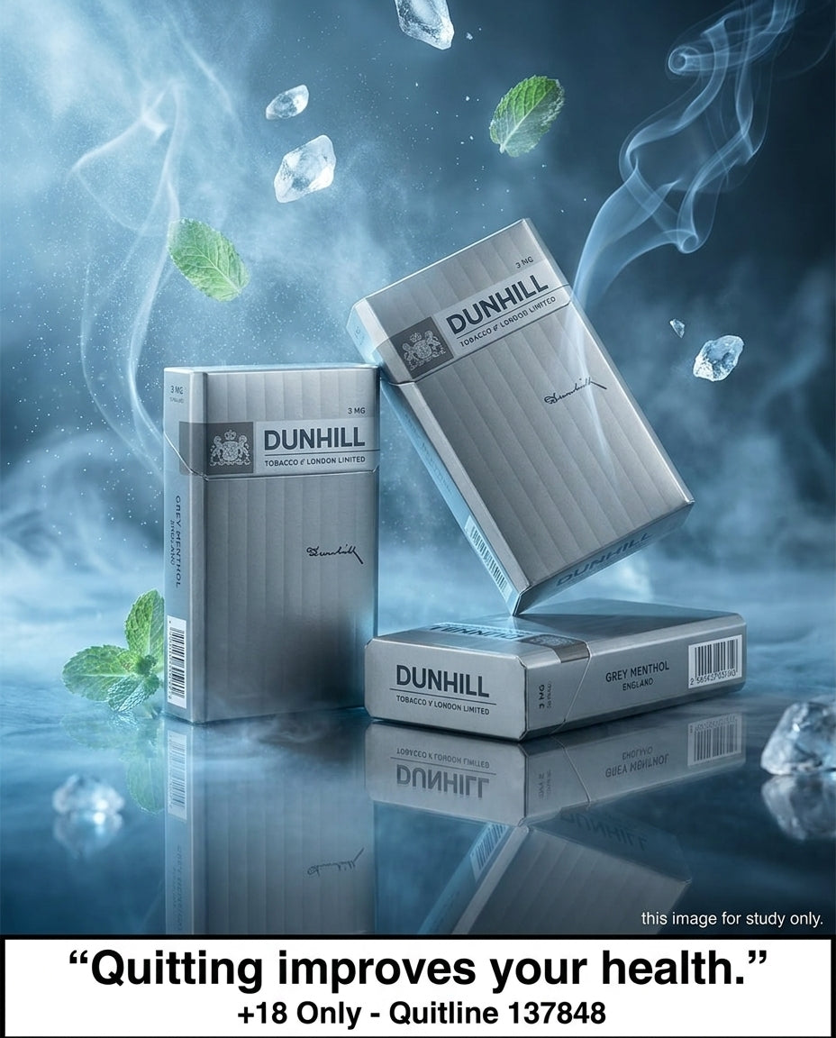 Dunhill Grey Menthol England Cigarettes (10 Packs x 20s), Refined Cool Menthol Balance, Buy Online Premium Choice, Discreet Shipping