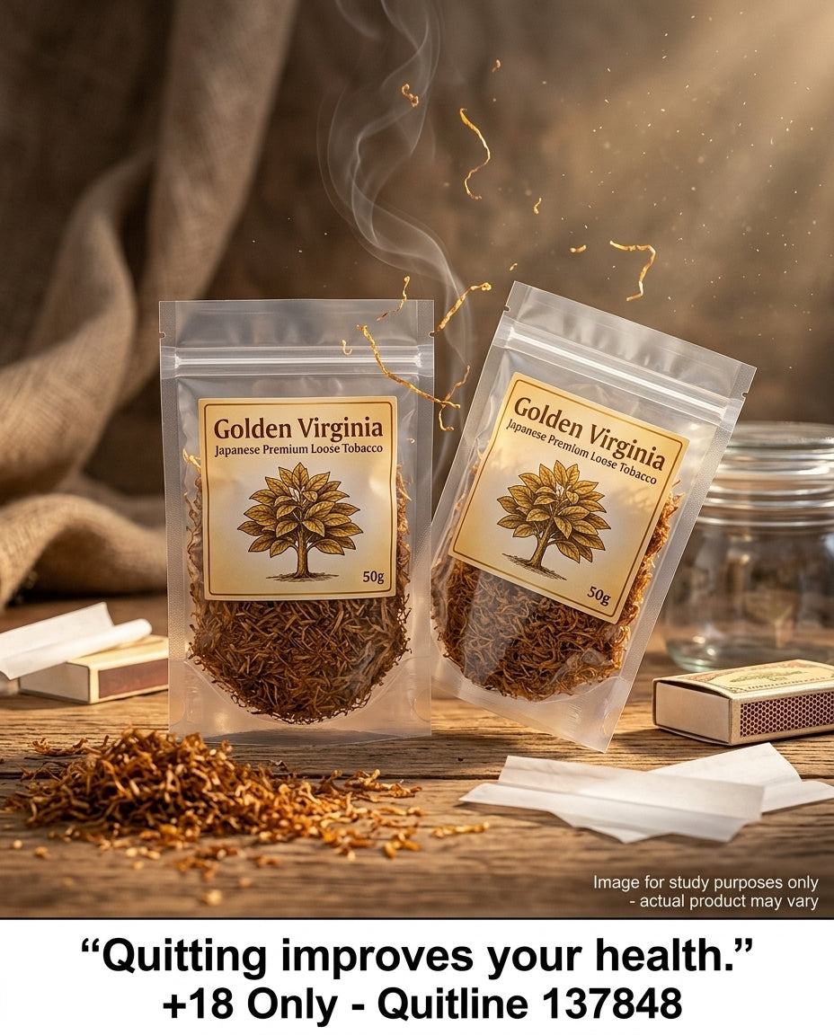 Golden Virginia Japanese 100g Premium Loose Tobacco, Smooth Fine-Cut Blend, Best Value Online, Fast Delivery Australia-wide