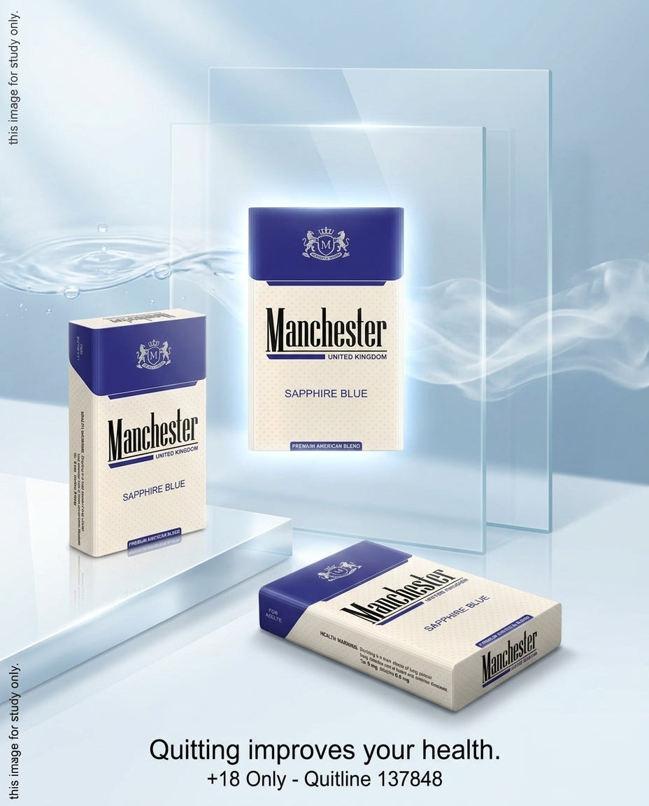 Manchester Sapphire Blue White Cigarettes (10 packets x 20s) | Mild Smooth Clean Blend