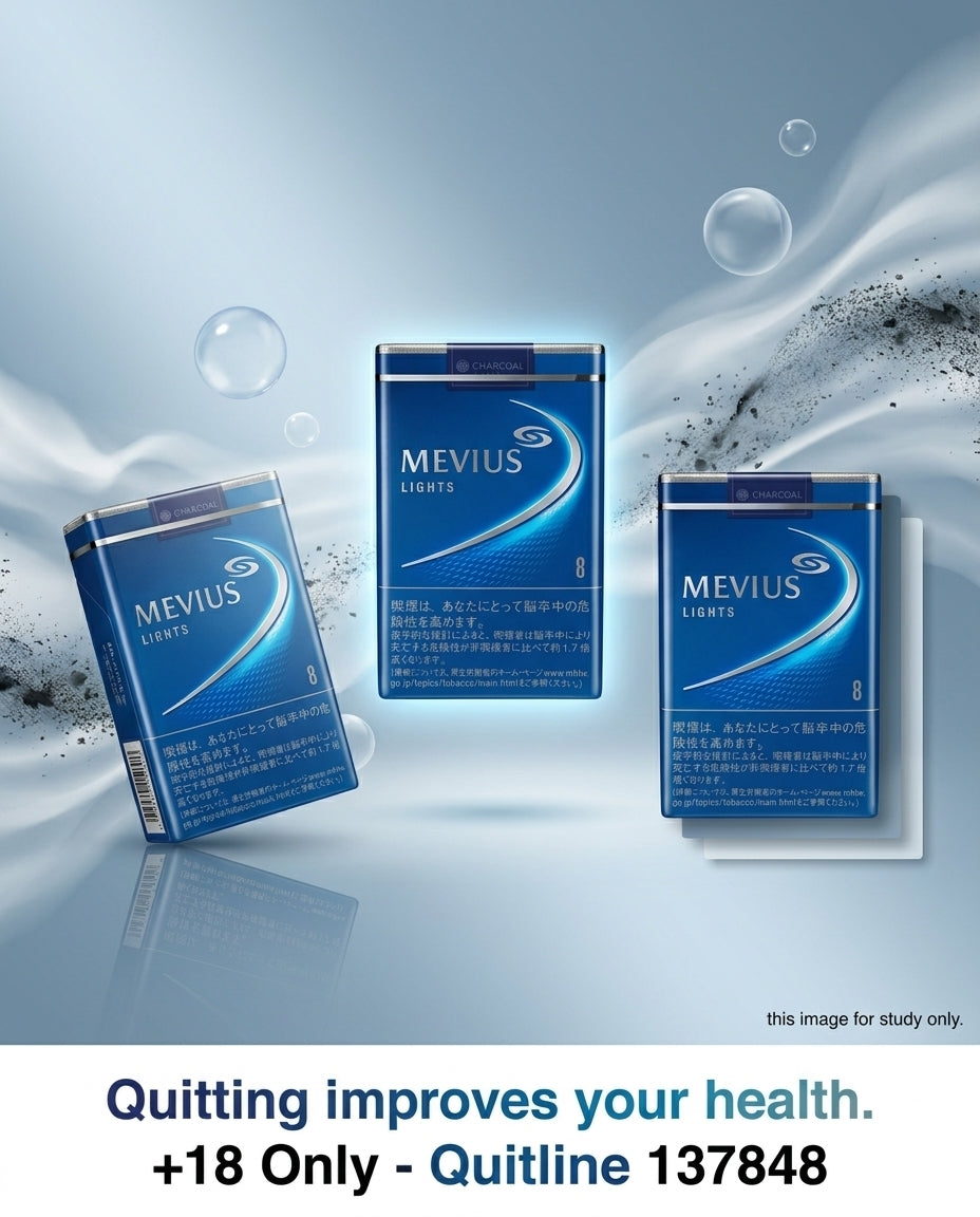 Mevius Premium Light Charcoal No.8 Cigarettes (10 packets x 20s), Buy Online Cheap, Charcoal Filter Smooth Blend, Fast Shipping Nationwide