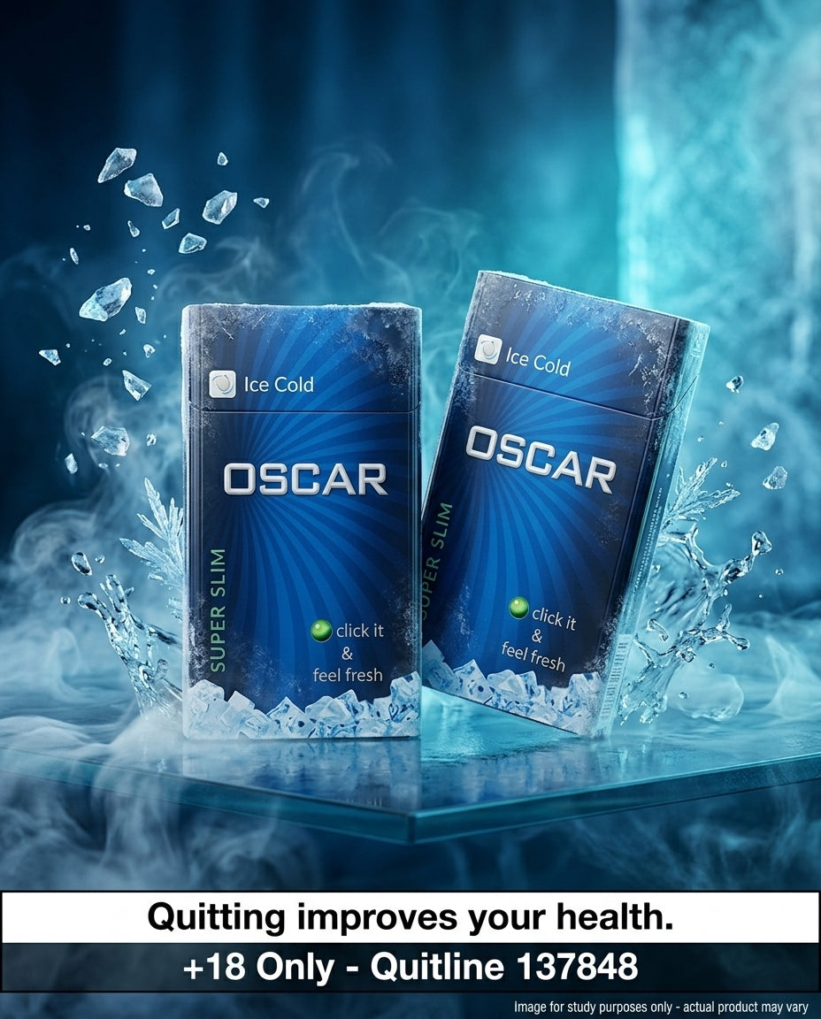 Oscar Ice Cold Super Slim Cigarettes (10 Packs x 20s), Refreshing Menthol Slim Experience, Cheap Carton Price, Fast Delivery Australia-wide
