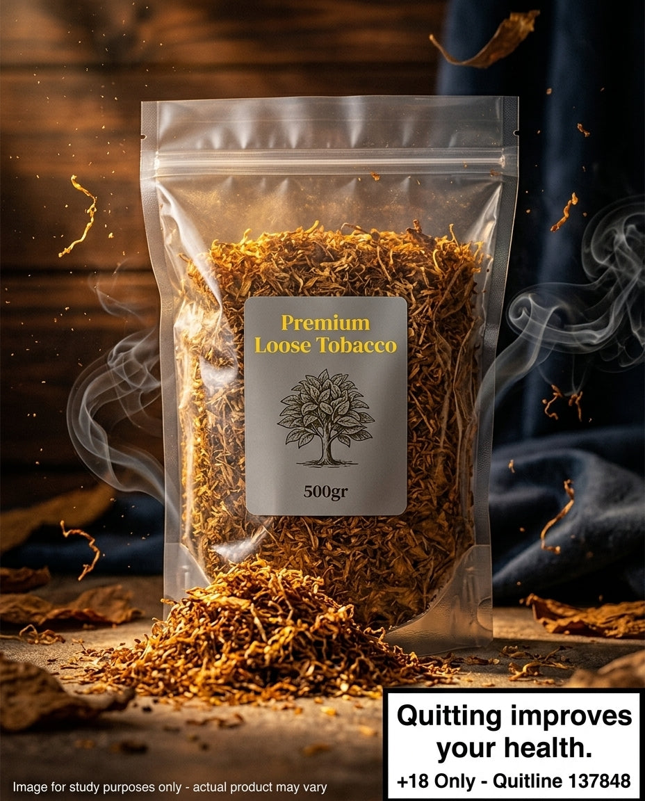 Premium Loose Tobacco 500g (Resealable Bag), Rich Natural Blend, Cheap Bulk Price, Fast Delivery Australia-wide
