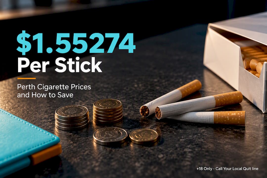 Anonymous cigarette carton beside pricing coins