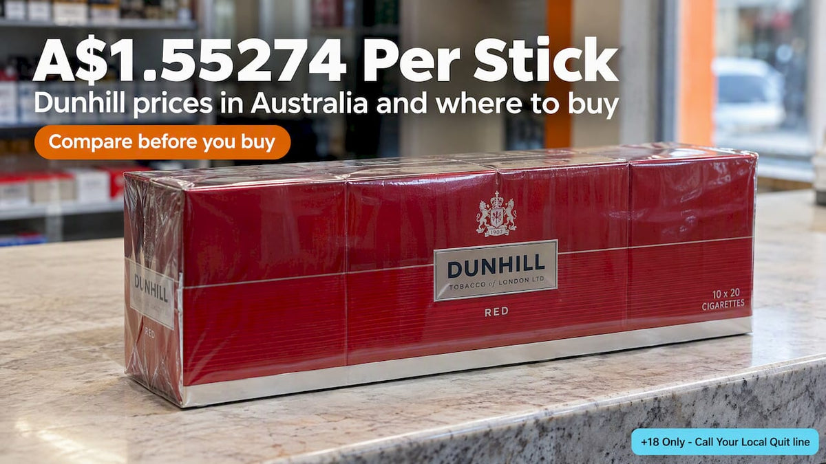 Dunhill Red cigarette pack for Australian pricing