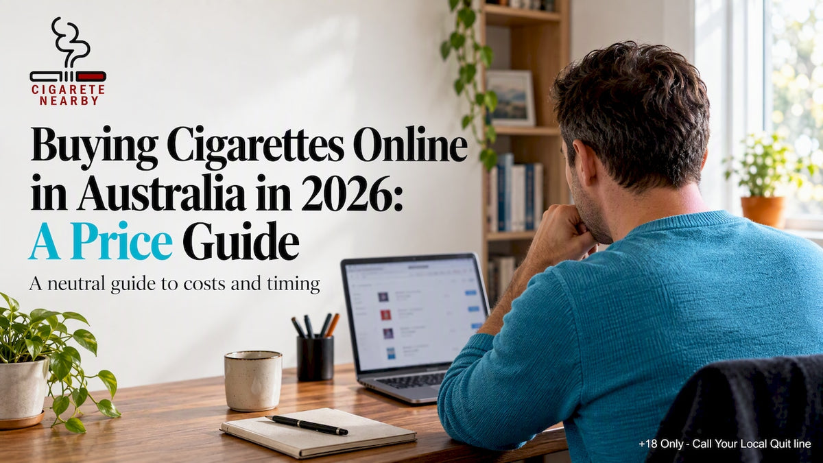 Adult comparing online cigarette prices