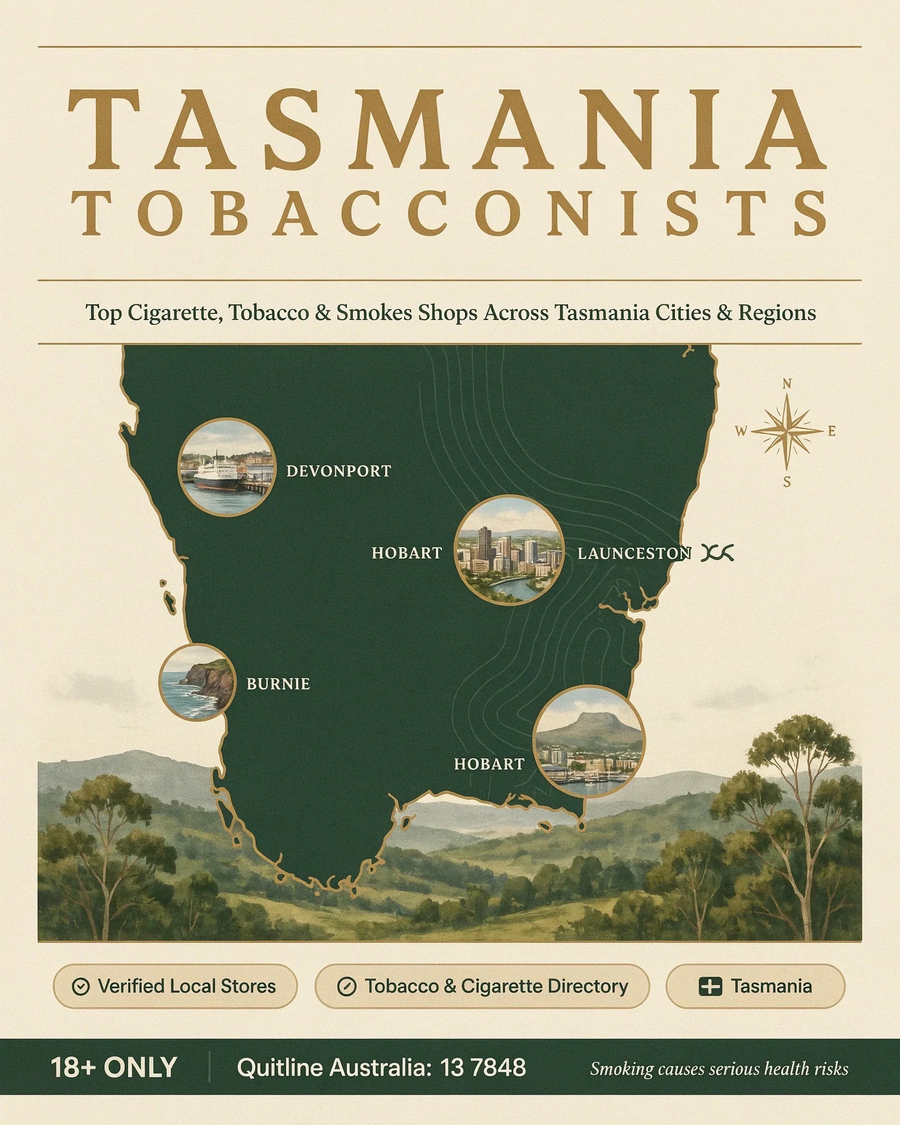 Tasmania Tobacconists: Popular Cigarette, Tobacco & Smokes Shops Across Hobart, Launceston, Devonport, Burnie, Ulverstone & Kingston