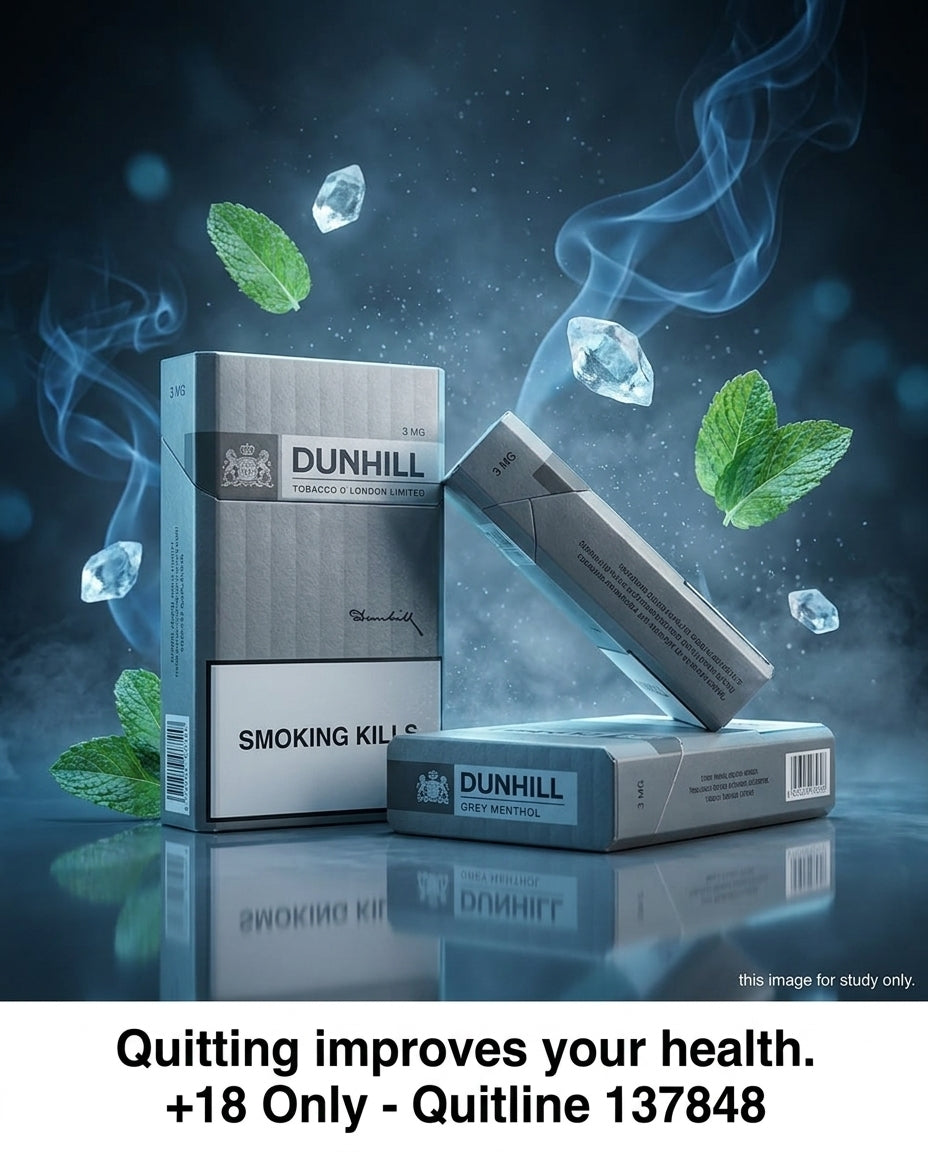 Dunhill Grey Menthol England Cigarettes (10 Packs x 20s), Refined Cool Menthol Balance, Buy Online Premium Choice, Discreet Shipping