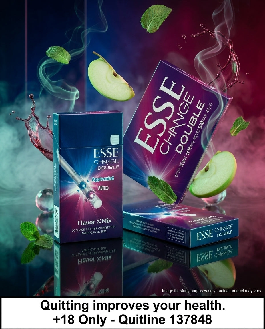 Esse Change Double Apple Mint Wine Cigarettes (10 Packs x 20s), Triple Flavour Capsule Experience, Buy Online, Nationwide Dispatch